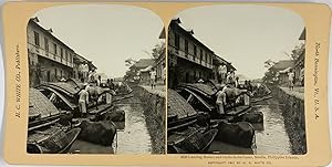 White, Philippines, Manila, stereo, Landing Horses on the canal, 1901