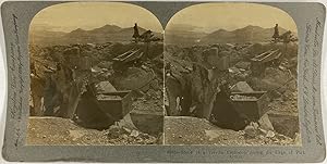 Keystone, China, Port Arthur, Explosion during the Siege, stereo, ca.1905