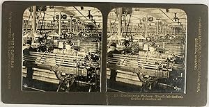 Steglitz, Germany, Mechanical Weaving, Large operating room, stereo, ca.1900
