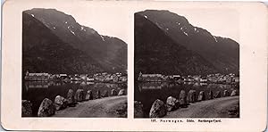 Norvège, Odde et Hardangerfjord, Vintage print, ca.1900, Stéréo