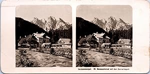 Autriche, Salzkammergut, Gosauschmied et le Donnerkogel, Vintage print, ca.1900, Stéréo