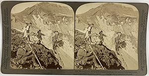 Underwood, Japan, Fujiyama, stereo, Peering from the lava into sacred Fujiyama's vast, 1904