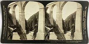 White, France, Chamonix, Viaduc de Sainte-Marie, stereo, 1908