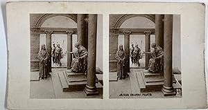Scène religieuse, Jésus devant Pilate, Vintage print, ca.1890, Stéréo