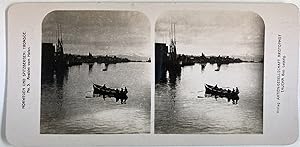 Norvège, Tromsø, Braque sur l'eau, Vintage print, ca.1890, Stéréo