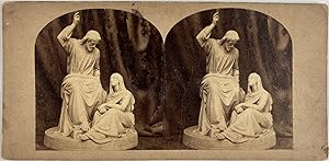 Sculpture du Christ et Marie, Vintage albumen print, ca.1860, Stéréo