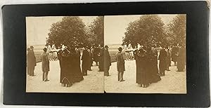 Groupe de visiteurs, Vintage print, ca.1890, Stéréo
