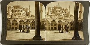 White, Turkey, Constantinople, stereo, Court of the Mosque of Ahmed I, 1901