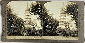 R.Y. Young, China, Canton, stereo, Pagoda, 1901
