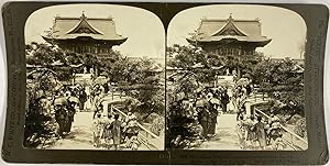 White, Japan, Tokyo, Kameido Temple, stereo, 1906