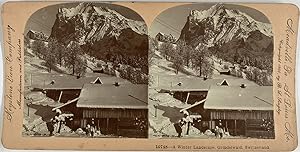 Singley, Switzerland, stereo, Grindelwald in winter, 1900