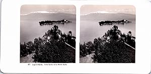 Italie, Lac de Garde, Isola del Garda, Vintage print, ca.1900, Stéréo