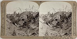 Guerre 1914/18, la Somme, Officier et soldats observant "Sausage Valley" avant l'assaut, Vintage ...