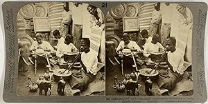 Underwood, Ceylan, Kandy, stereo, Native Goldsmiths at work, ca.1900