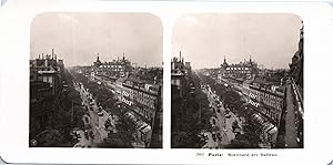 Paris, Boulevard des Italiens, vue générale, Vintage print, ca.1900, Stéréo
