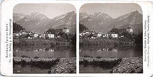 Autriche, Golling g.d. Tannengebirge, vue générale, Vintage print, ca.1900, Stéréo