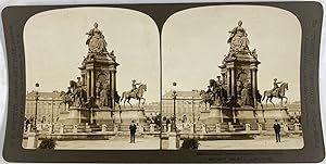 Autriche, Vienne, Monument à Maria Theresa, Vintage print, ca.1900, Stéréo