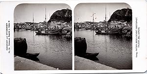 Norvège, Ålesund, le Port, Vintage print, ca.1900, Stéréo