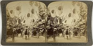 Underwood, Japan, Yokohama, stereo, Benten-dori, feast-day decorations, 1906