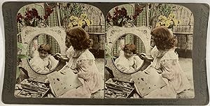 Strohmeyer & Wyman, Genre Scene, Nelly's First Painting, stereo, 1897