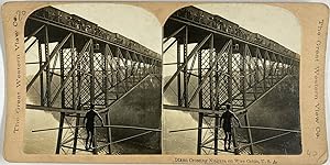 George Barker, USA, Niagara Falls, Dixon crossing Niagara on Wire Cable, stereo, 1896