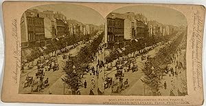 Strohmeyer & Wyman, France, Paris, Boulevard of Strassburg, stereo, ca.1890