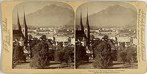 Underwood, Switzerland, Lucerne, Lofty Pilatus, stereo, 1897