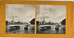 France, Paris, Pont Alexandre III, Vintage print, circa 1900, Stéréo