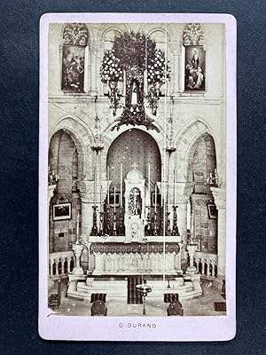 Durand, France, Laval, Eglise d'Avesnières, Intérieur, CDV albumen print