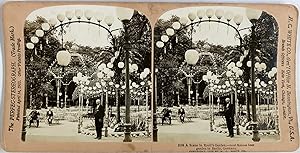 Allemagne, Berlin, Jardin de Kroll, Vintage print, circa 1900, Stéréo
