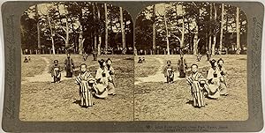 Strohmeyer & Wyman, Japan, Kyoto, stereo, Children in Otani Park, 1896
