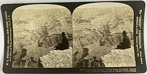 USA, Arizona, Vue du Bright Angel et Grand Canyon depuis St.O'Neil, Vintage print, ca.1900, Stéréo