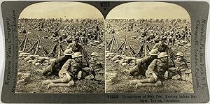Guerre 1914/18, Doughboys la 89e Division au repos, Vintage silver print, ca.1916, Stéréo