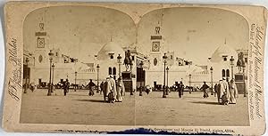 Algérie, Alger, Place du Gouvernement, Vintage print, circa 1890, Stéréo