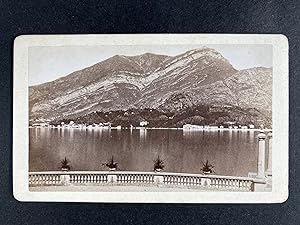 Italie, Bellagio, vue sur le lac de Côme, CDV albumen print