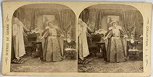 Belgique, Scène de genre, La toilette de la Parisienne 9, Vintage print, circa 1890, Stéréo
