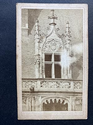 France, Fenêtre décorée du Château de Blois, Vintage albumen print, ca.1870