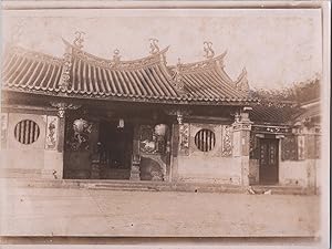 Vietnam, Saïgon, Cholon, Pagode, Entrée, vintage silver print, ca.1910