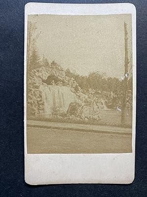 Paris, Cascade du Bois de Boulogne, Vintage albumen print, ca.1870