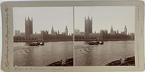 England, London, Houses of Parliament, vintage stereo print, ca.1900