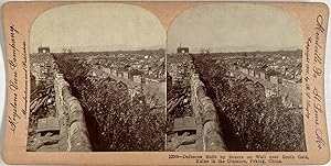 Singley, China, Peking, Defences Built by Boxers, vintage stereo print, 1900
