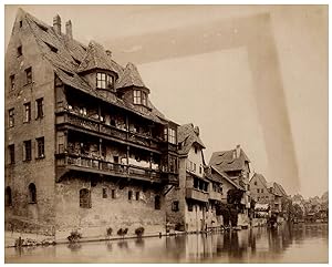 Deutschland, Nürnberg, alte Häuser a. d. Pegnitz