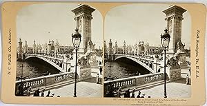 White, France, Paris, Exposition of 1900, Alexander III Bridge and the Liberal Arts Palace, stere...