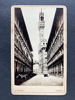 Petagna, Italie, Florence, Portico degli Uffizi, vintage CDV albumen print