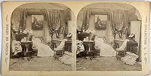 Belgique, Scène de genre, La toilette de la Parisienne 10, circa 1890, Stéréo