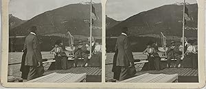 Autriche, Salzbourg, Ballade sur la Salzach, Vintage print, circa 1900, Stéréo