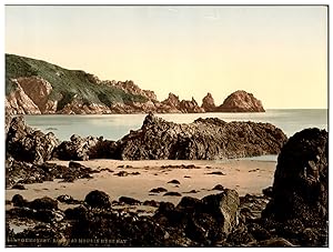 Channel Islands, Guernsey, Rocks at Moulin Huet Bay