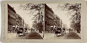 England, London, Westminster, Piccadilly, vintage stereo print, ca.1900