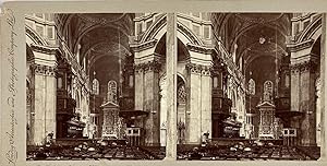 England, London, St Paul's Cathedral, The Choir, vintage stereo print, ca.1900
