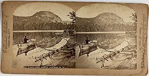 Etats-Unis, Etat de New York, North Conway, Lac Echo, Vintage print, circa 1890, Stéréo